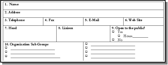 Organizational Information Form